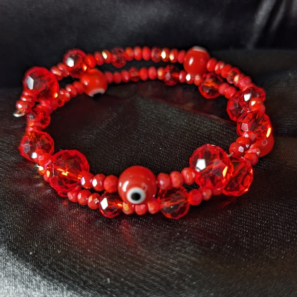 Red Good Luck Evil Eye Protection Amulet Bracelet Sparkly Handmade Abundance - Picture 8 of 10
